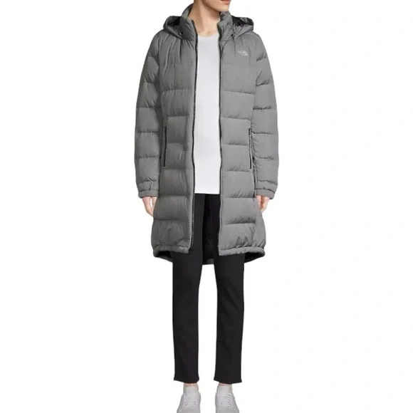 The North Face Heather Grey Metropolis III Standard-Fit Down Puffer Parka Sz. S